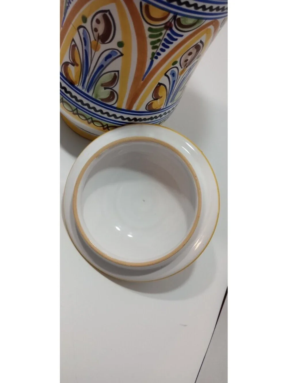 LAURO Bay Leaves Ceramic Kitchen Spice Canister with Lid Made In Spain